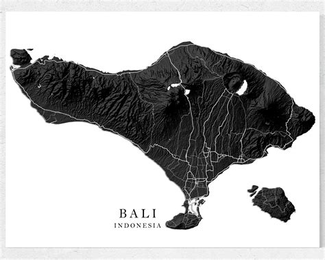 Map Of Bali Black And White