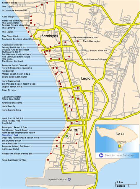 Map Of Bali Hotels