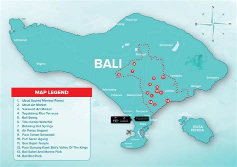 Map Of Bali Showing Ubud