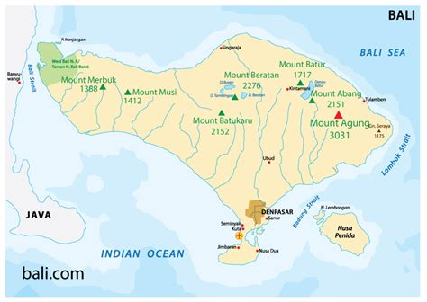 Map Of Bali Volcanoes