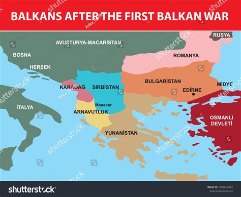 Map Of Balkans After First Balkan War