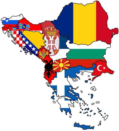 Map Of Balkans With Flags