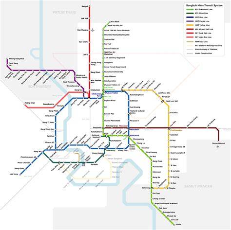 Map Of Bangkok Bts And Mrt