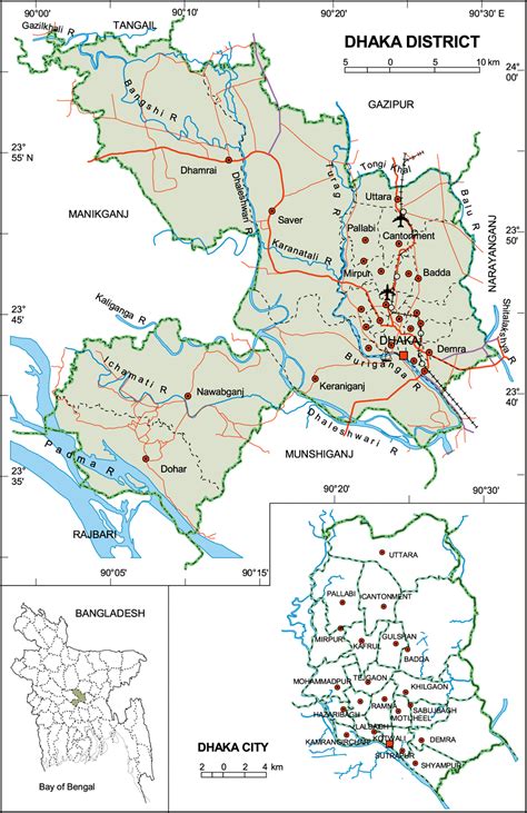 Map Of Bangladesh Dhaka District