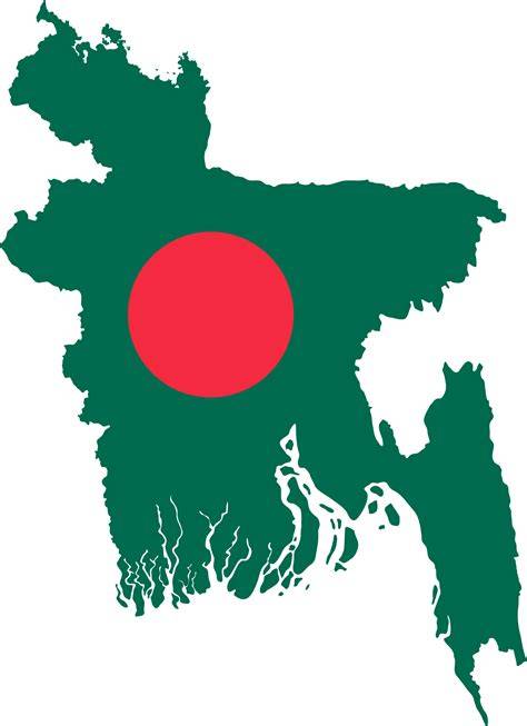 Map Of Bangladesh With Flag