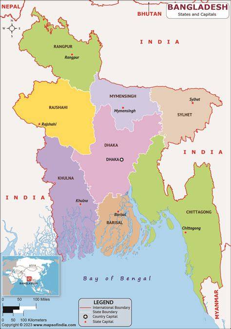 Map Of Bangladesh With States