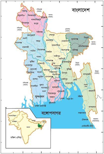 Map Of Bangladesh With Zilla