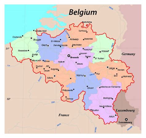 Map Of Belgium Major Cities