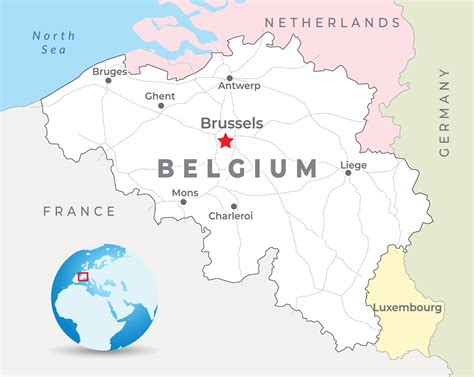 Map Of Belgium With Capital