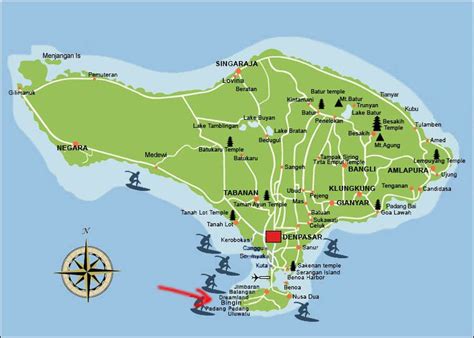Map Of Bingin Bali