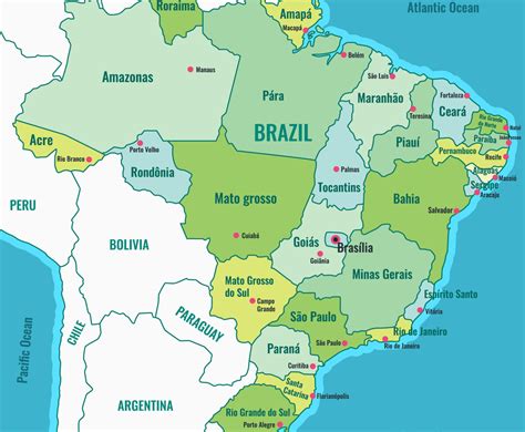 Map Of Brazil And Neighbouring Countries