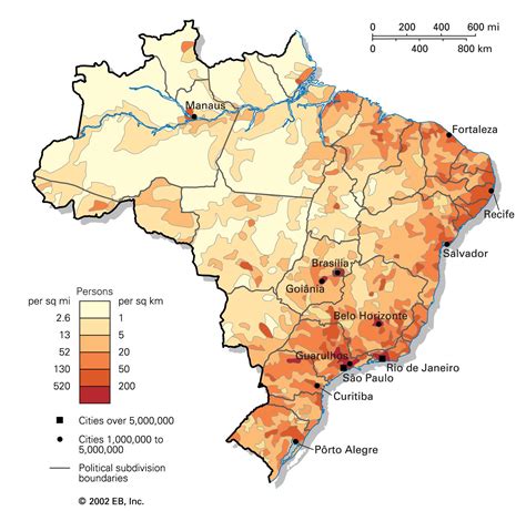 Map Of Brazil By Population Density