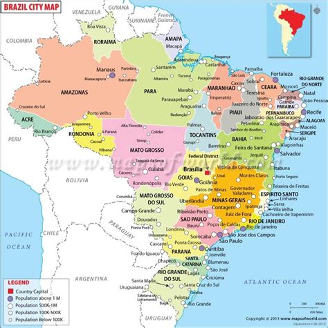 Map Of Brazil Cities And Towns