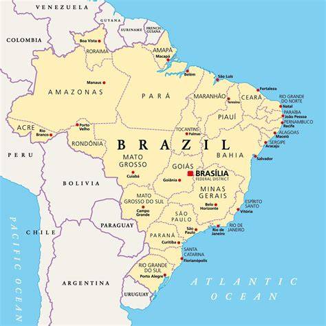 Map Of Brazil In 47834 Usa