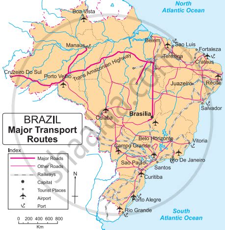 Map Of Brazil Major Transport Routes