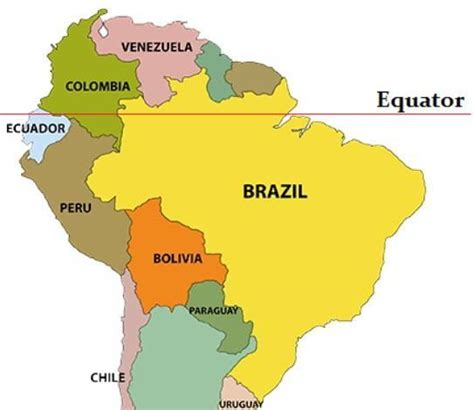 Map Of Brazil With Equator Line