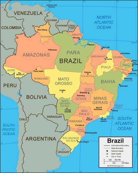 Map Of Brazil With States