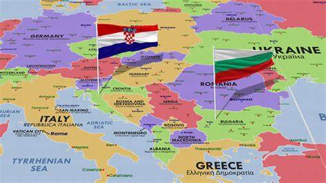 Map Of Bulgaria And Croatia