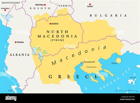 Map Of Bulgaria And North Macedonia