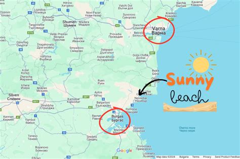 Map Of Bulgaria Showing Sunny Beach