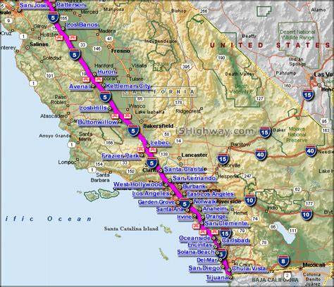 Map Of California Highway 5