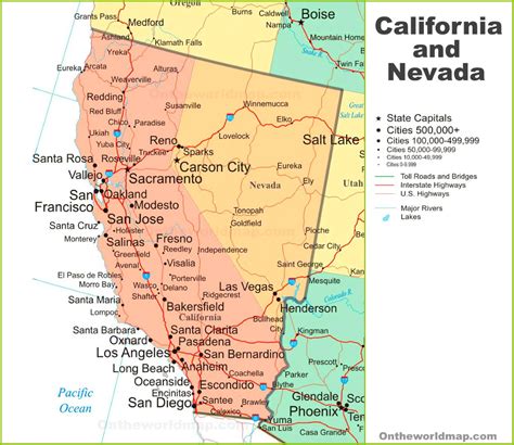Map Of California Nevada Border