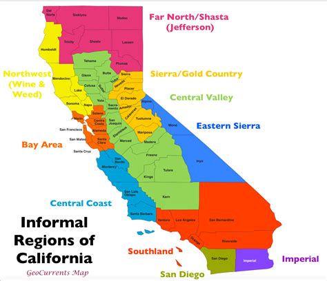 Map Of California Regions