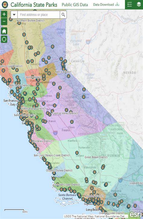 Map Of California State Parks With Camping