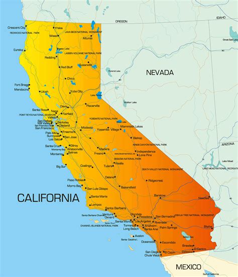 Map Of California Usa With Cities