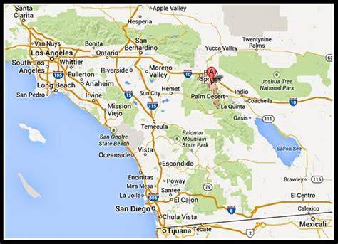 Map Of California Where Is Palm Springs