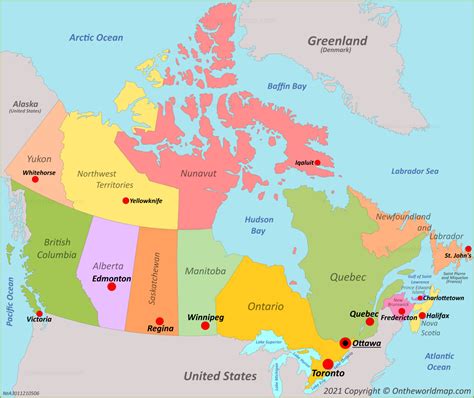 Map Of Canada Capital Cities