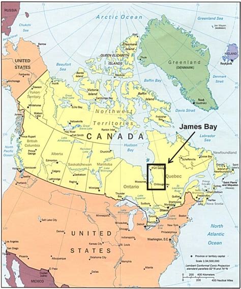 Map Of Canada James Bay