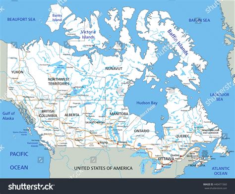 Map Of Canada Lakes And Rivers