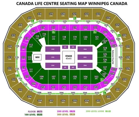Map Of Canada Life Centre