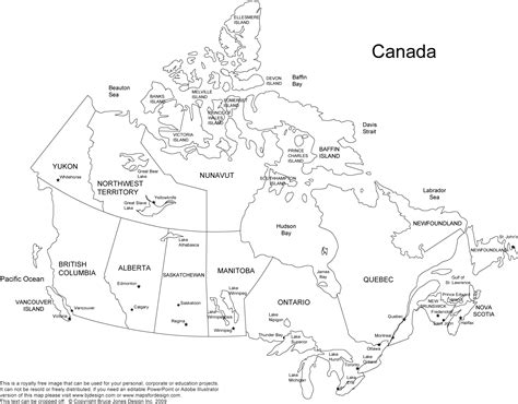 Map Of Canada Printable Pdf Free Download