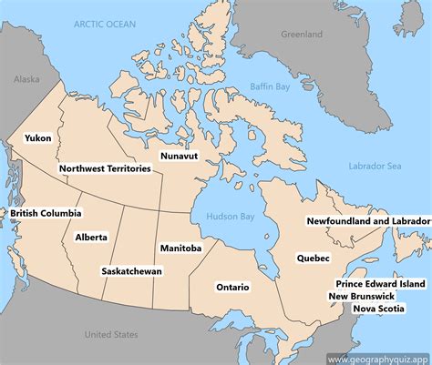 Map Of Canada Provinces And Territories