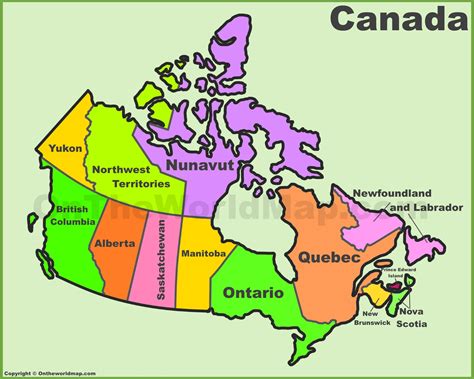 Map Of Canada Showing Provinces