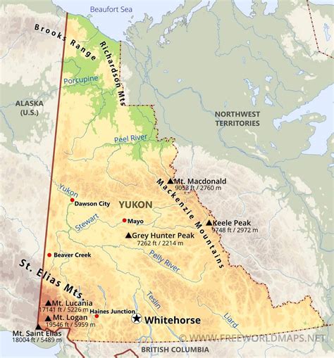 Map Of Canada Yukon