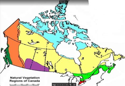 Map Of Canada's Vegetation Regions