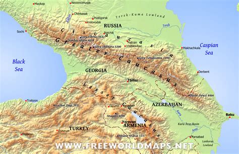 Map Of Caucasus Mountains