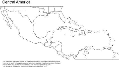 Map Of Central America Blank Printable