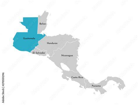 Map Of Central America With Guatemala Highlighted