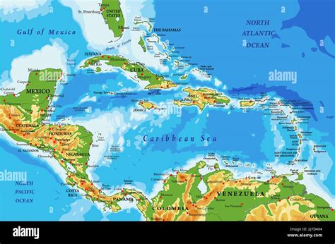 Map Of Central America With Islands
