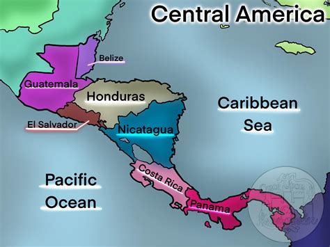 Map Of Central America With Labels