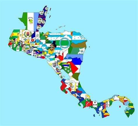 Map Of Central And South America With Flags