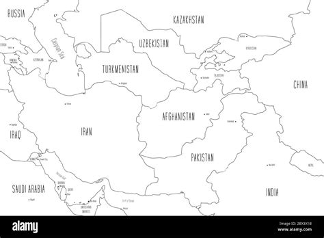 Map Of Central Asia Drawing