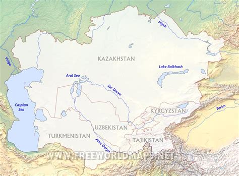 Map Of Central Asia Physical