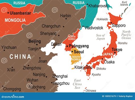 Map Of China Japan And Korea