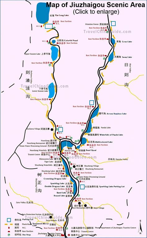 Map Of China Jiuzhaigou