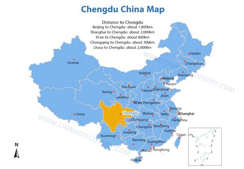 Map Of China Showing Chengdu